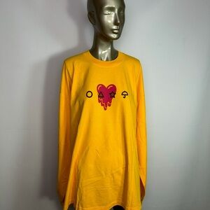 Squid Games Graphic Yellow Long Sleeve Shirt NWOT
